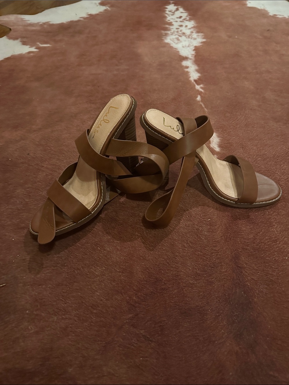 Lulu's Brown Strappy Block Heel Sandals